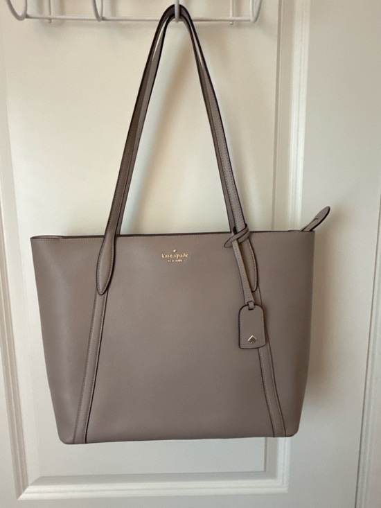 kate spade Handbags - Kate Spade New York Pebbled Leather Tote Bag Taupe Large Shoulder Bag